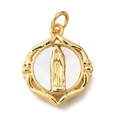 Brass Shell Pendants KK-D328-01G-C-1