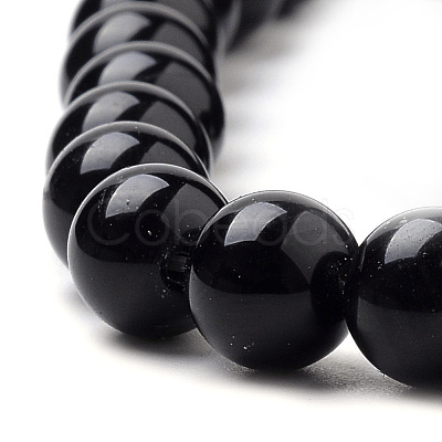 Natural Black Onyx Beads Strands G-S259-19-6mm-1