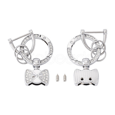 1Pc DIY Alloy Rhinestone Spring Gate Rings Keychains FIND-TA0008-54B-P-1