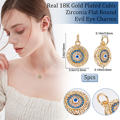 Brass Micro Pave Cubic Zirconia Pendants KK-BBC0003-39-1