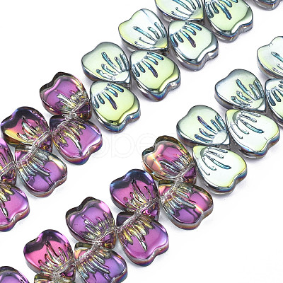 Electroplate Glass Beads Strands EGLA-N008-011-1