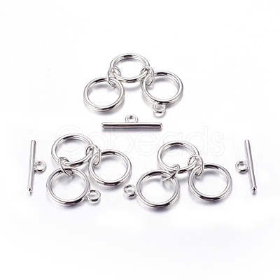 Brass Toggle Clasps for Jewelry Making X-KK-K816-P-1