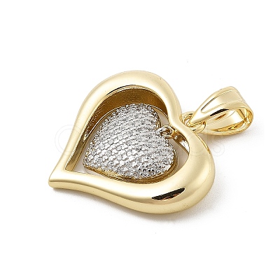 Brass Micro Pave Cubic Zirconia Pendants KK-U047-23G-02-1