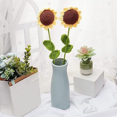 Cotton Knitting Artificial Flower AJEW-WH0013-50-1