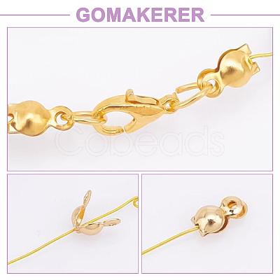 GOMAKERER 300Pcs Brass Bead Tips KK-GO0001-73-1