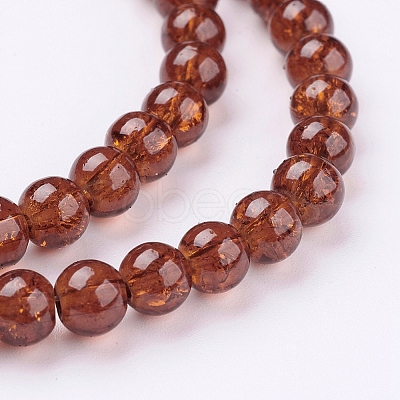 Spray Painted Crackle Glass Beads Strands LS-CCG-Q001-6mm-16-1