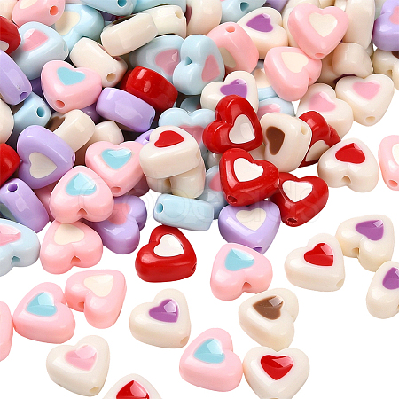 100Pcs Opaque Acrylic Beads OACR-PA0001-44-1