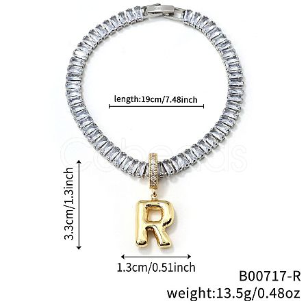 Fashionable Brass Charm Bracelets LI7211-18-1