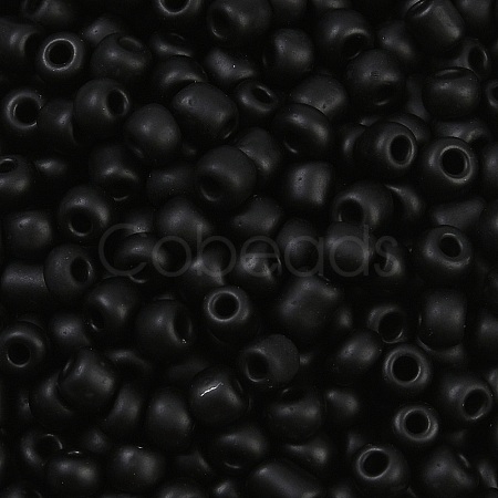 Frosted Opaque 6/0 Glass Seed Beads SEED-R029-4mm-A07-1