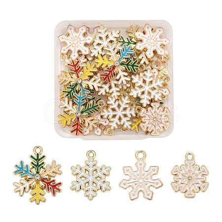 24Pcs 4 Style Alloy Enamel Pendants FIND-LS0001-10-NR-1
