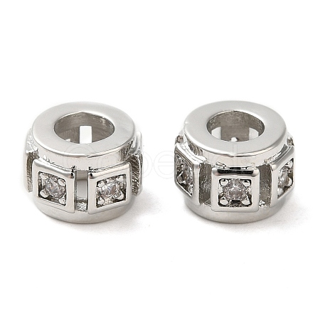 Rack Plating Brass Cubic Zirconia Beads KK-Z033-24P-1