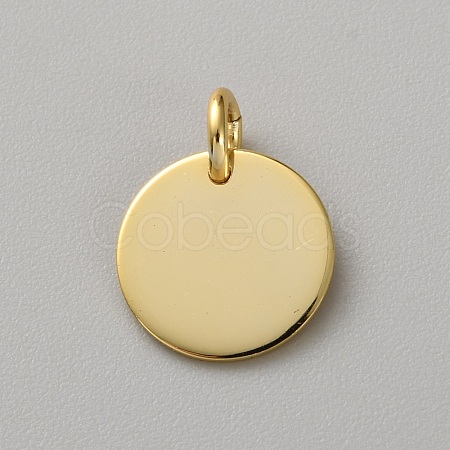 Flat Round 925 Sterling Silver Charms STER-WH0005-43A-G-1