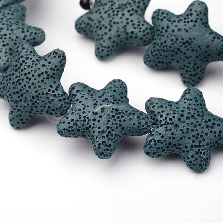 Star Natural Lava Rock Stone Bead Strands G-L415-02-1