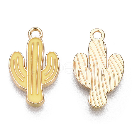 Light Gold Plated Alloy Pendants LS-ENAM-T009-12C-1