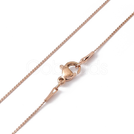 Ion Plating(IP) 304 Stainless Steel Serpentine Chain Necklace for Men Women NJEW-G076-01C-RG-1