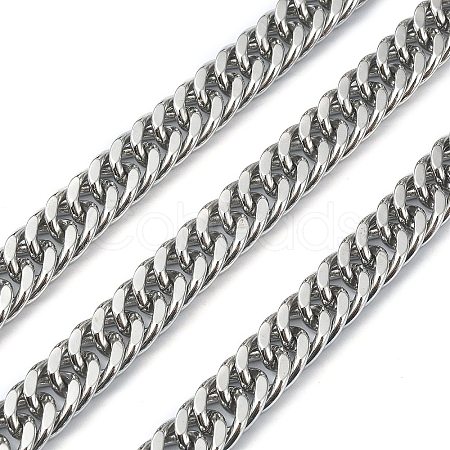 Tarnish Resistant 304 Stainless Steel Cuban Link Chains CHS-E030-04A-P-1
