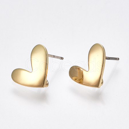 Brass Stud Earring Findings KK-S348-221-1