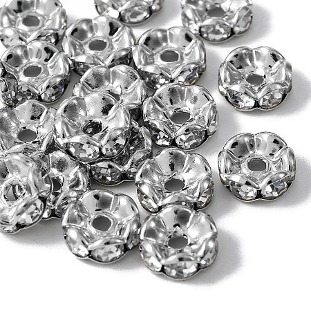 Brass Rhinestone Spacer Beads RB-YW0001-05D-01P-1