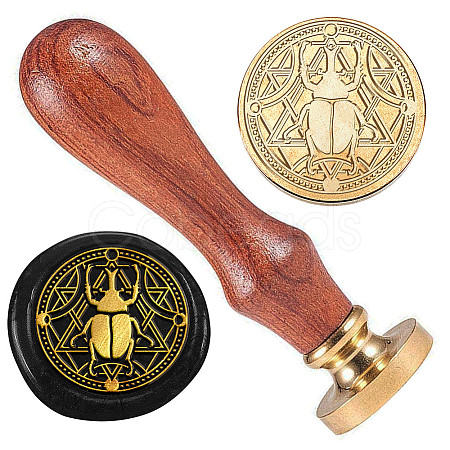 Golden Plated Brass Sealing Wax Stamp Head AJEW-WH0208-933-1