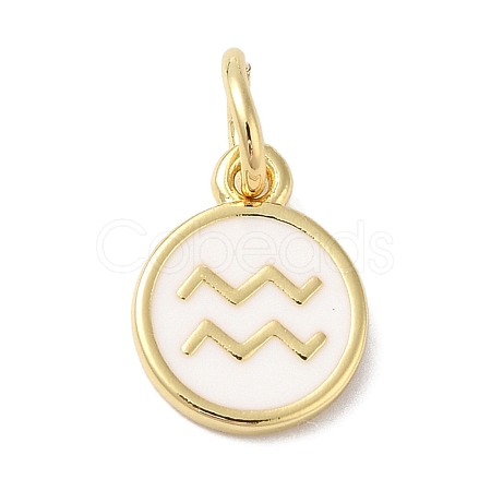 Real 18K Gold Plated Brass Enamel Charms KK-L216-001G-E02-1