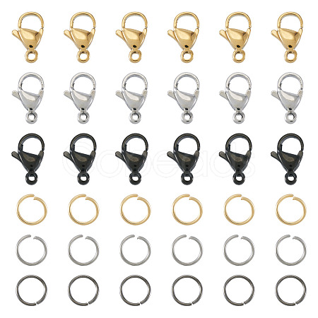 60Pcs 304 Stainless Steel Lobster Claw Clasps STAS-TA0001-46B-1