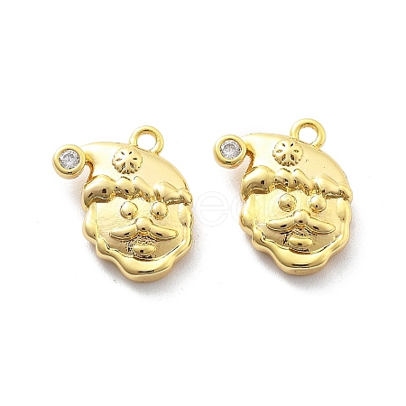 Brass Micro Pave Cubic Zirconia Pendants KK-U049-04G-03-1