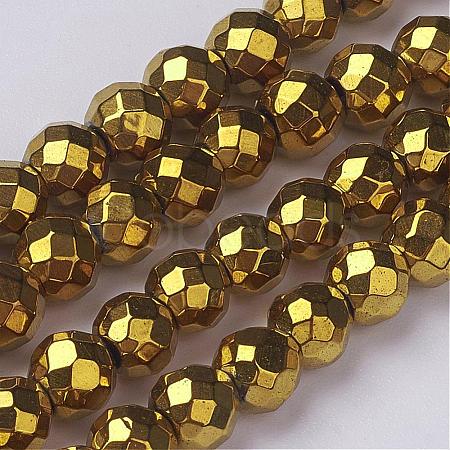 Non-Magnetic Synthetic Hematite Beads Strands G-G092-6mm-1-1