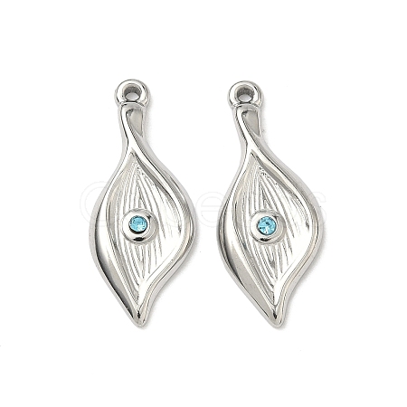 304 Stainless Steel Rhinestone Pendants STAS-L308-10P-1