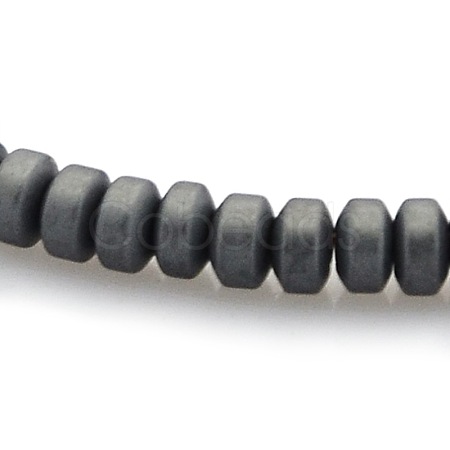Matte Style Frosted Non-magnetic Synthetic Hematite Column Beads Strands G-M079-04-1