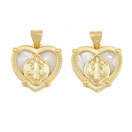 Brass Shell Pendants CU-CBA9482-05G-04-1