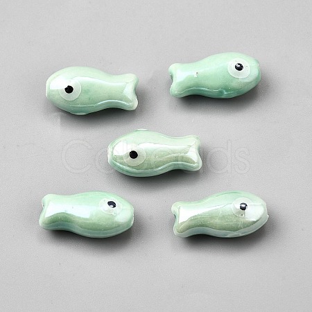 Handmade Porcelain Beads PORC-WH0023-003B-1