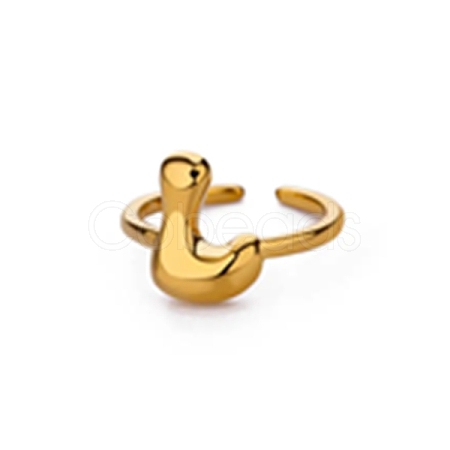 304 Stainless Steel Open Cuff Rings for Women RJEW-M060-01G-12-1