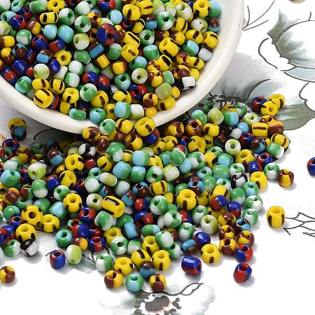 6/0 Opaque Colours Seep Glass Beads X-SEED-M006-M-1