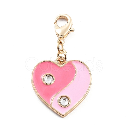 Alloy Rhinestone & Enamel Pendant Decoration HJEW-P021-01I-G-1