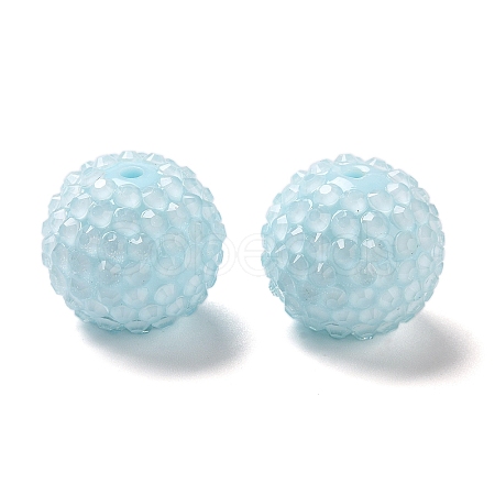 Chunky Resin Rhinestone Bubblegum Ball Beads RESI-S259-A11-1