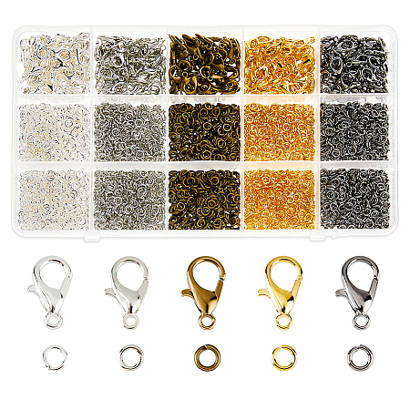 300Pcs 5 Colors Zinc Alloy Lobster Claw Clasps FIND-FH0016-49-1