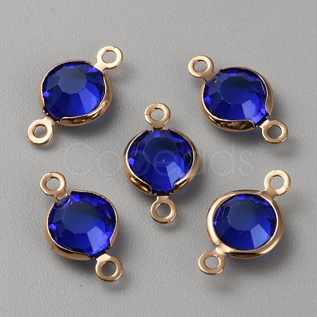 Brass Pave Glass Connector Charms FIND-WH0420-93KCG-01-1