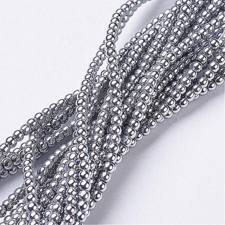 Non-Magnetic Synthetic Hematite Beads Strands G-G094-2mm-1