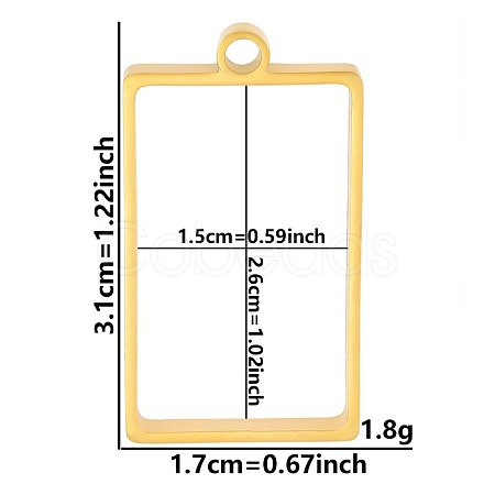 Stainless Steel Open Back Bezel Pendants PW-WGB5BE7-26-1
