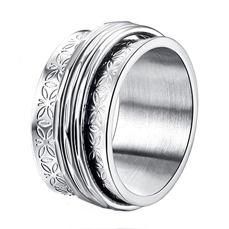 Retro Rotatable 304 Stainless Steel Finger Rings FS-WG84C22-08-1