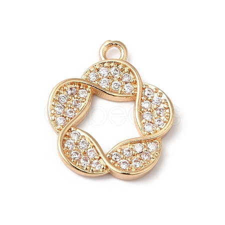 Brass Micro Pave Cubic Zirconia Pendants KK-C062-091G-1