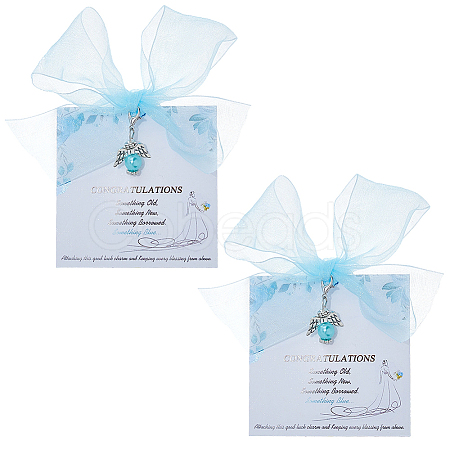 2Pcs Angel Polyester & Plastic Alloy Brooch JEWB-DC0006-41-1