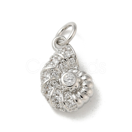Brass Micro Pave Clear Cubic Zirconia Pendants KK-U046-02P-02-1