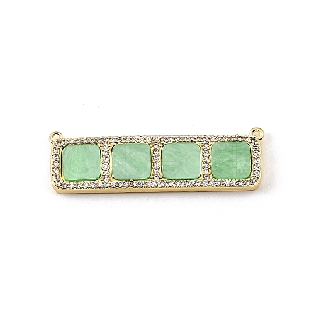 Brass Micro Pave Clear Cubic Zirconia Connector Charms CU-CBA30E8-01G-B03-1