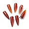 Natural Red Agate Pointed Pendants, with Platinum Brass Findings, Bullet, 32~35x10~11mm, Hole: 7X3mm