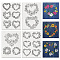 4 Sheets 11.6x8.2 Inch Stick and Stitch Embroidery Patterns, Non-woven Fabrics Water Soluble Embroidery Stabilizers, Heart, 297x210mmm