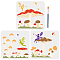 MAYJOYDIY US 1 Set PET Hollow Out Drawing Painting Stencils, with 1Pc Art Paint Brushes, Mushroom Pattern, Painting Stencils: 300x300mm, 3pcs/set