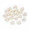 Shell Pearl Half Drilled Beads, Half Round, White, 12x7mm, Hole: 1mm