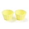 Mini Plastic Simulated Egg Tart Cup, Miniature Landscape Kitchen Model Dollhouse Accessories Decorations, Yellow, 37x21mm