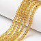 Glass Beads Strands, Faceted, Rondelle, Goldenrod, 2.3~2.7x2mm, Hole: 0.4mm, about 150~155pcs/strand, 32~33cm